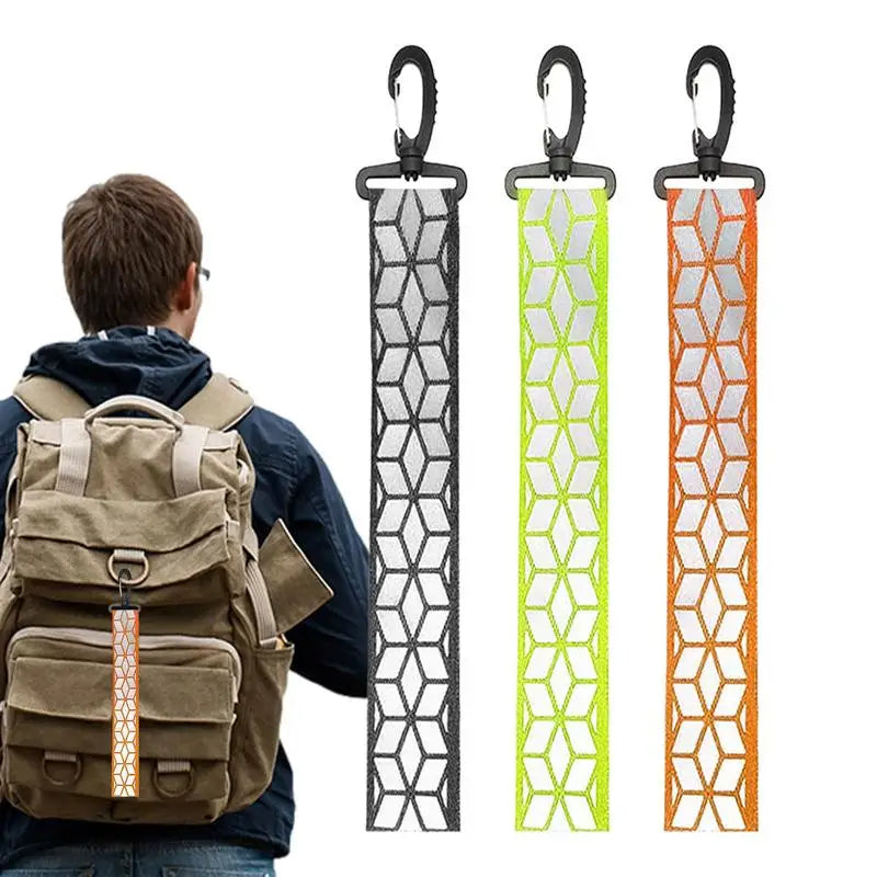 Safety Reflector Pendant Reflective Safety Keychain for Backpack Outdoor Accessory for Cycling Walking Camping Mountaineering Oasis Select