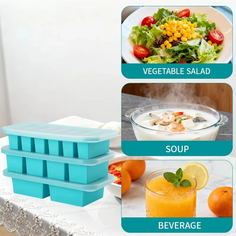 Large Capacity Silicone Tray Food Grade for Hot Pot Broth Stock Sauce Freezer Storage Containers Reusable Kitchen Gadget Oasis Select