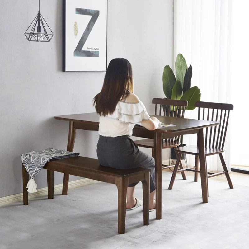 Solid wood bench wooden bench bedside bench simple modern shoe changing bench rectangular household Nordic dining table stool Oasis Select