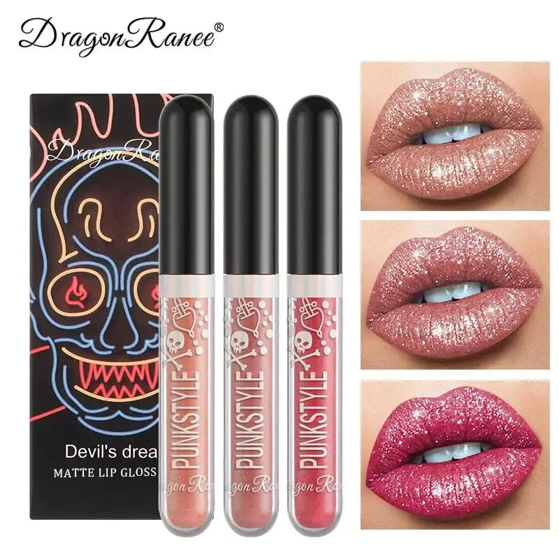 Dragon Ranee Halloween Lip Gloss Set – Sparkling Purple & Black Trio