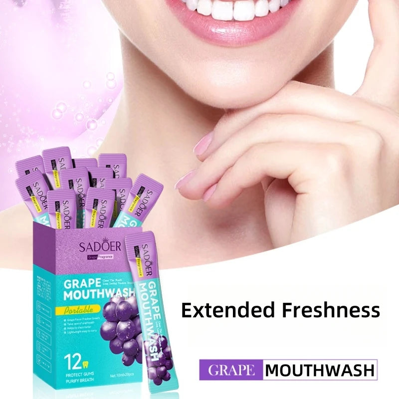 SADOER Grape Mouthwash 20 x 10ml – Fresh Breath Pods Mouthwash Pods Oasis Select