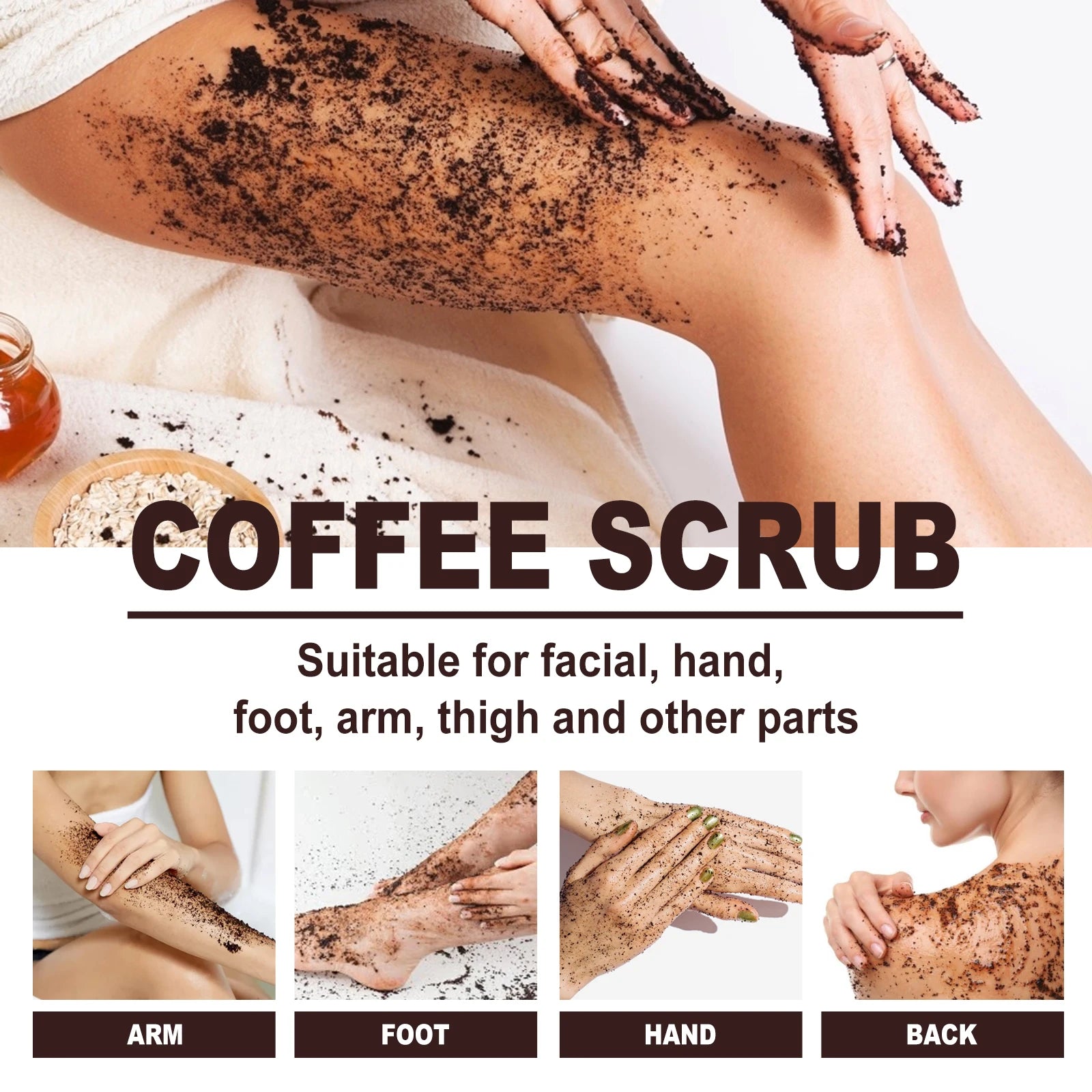 Coffee Scrub Softening Keratin Deep Cleaning Pore Moisturizing Relieve Chicken Skin Improve Dullness Body Exfoliating Care Cream Oasis Select