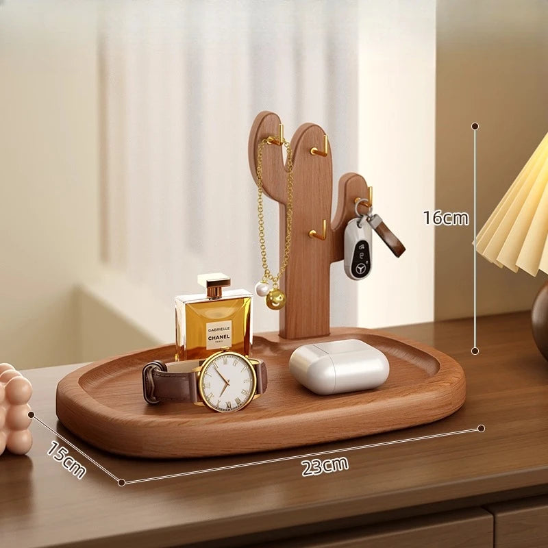 2025 New Desktop Small Display Rack Solid Wood Entrance Storage Rack Key Hanging Rack for Entering and Leaving The House Oasis Select E