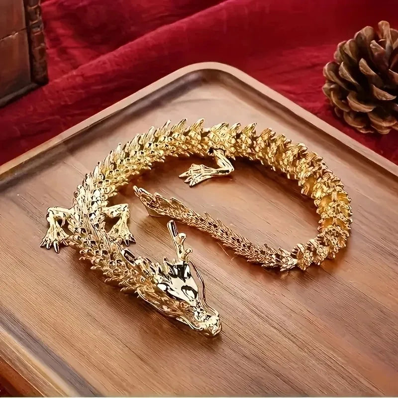 1pcs Dragon Statue Ornament Moveable Body Joints Antique Brass Lucky Dragon Desktop Office Ornament Crafts Home Decoration Gifts Oasis Select