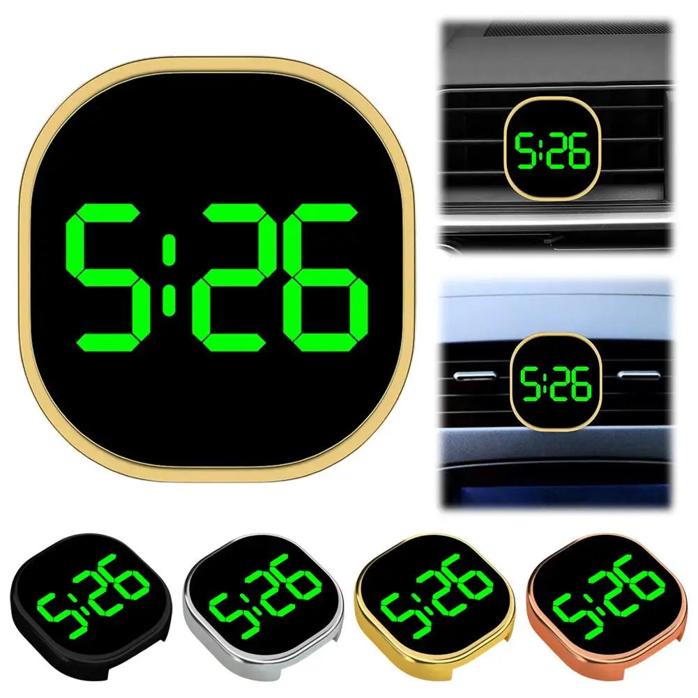 Mini LED Digital Car Clock – Stick-On Luminous Dashboard Clock