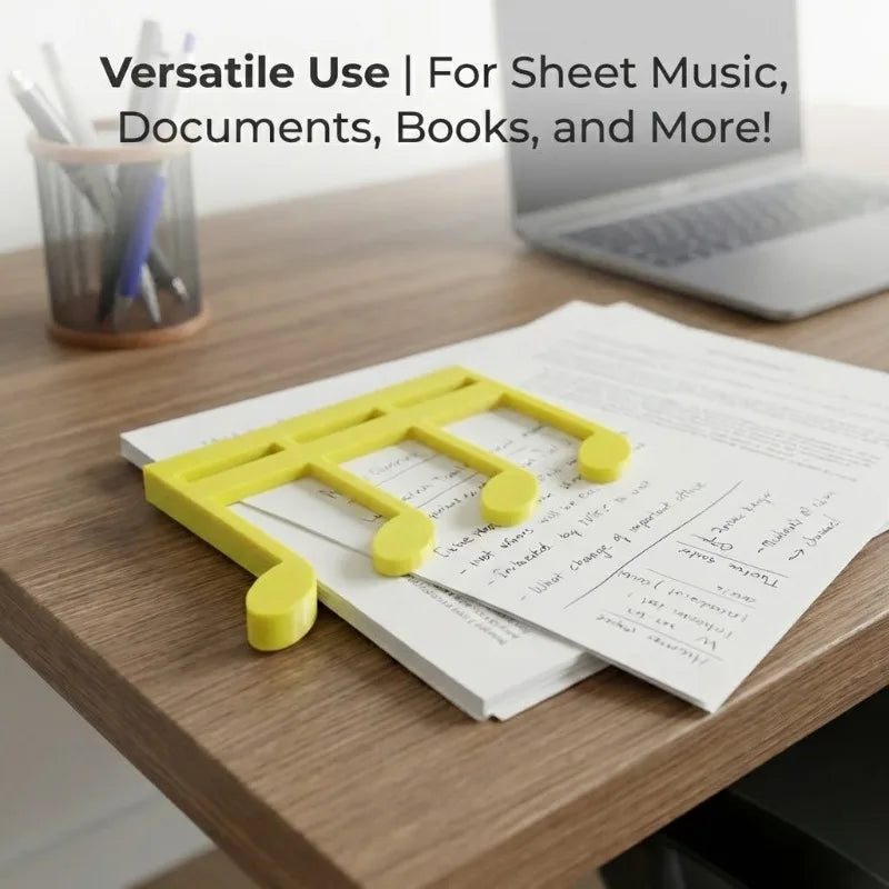 Creative Musical Note Book Stand 3D Printed Music Symbol Book Clip Music Clip Keep Books Open Flat for Reading Performance Tools Oasis Select
