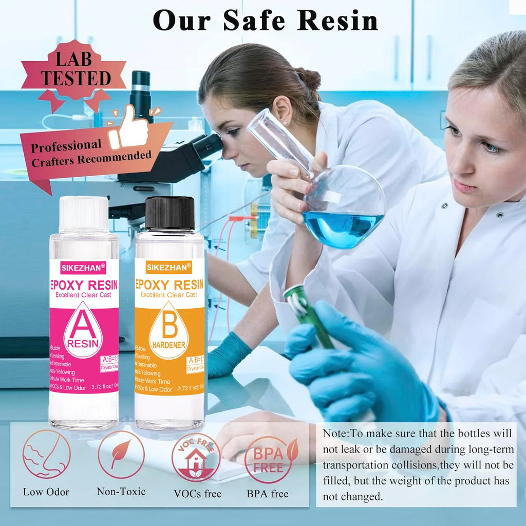 Crystal Clear Epoxy Resin Kit 1:1 Casting Easy Mix Self-Leveling Non-Yellowing For DIY Jewelry Art Crafts Molds River Tables Oasis Select