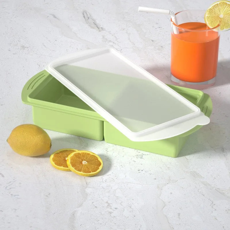 Large Capacity Silicone Tray Food Grade for Hot Pot Broth Stock Sauce Freezer Storage Containers Reusable Kitchen Gadget Oasis Select Green-2 grid