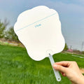 Multi-functional Plastic Transparent Fan Handheld Unfinished Graffiti Fans Thicken Round Blank Painting Fans Children Oasis Select White-style F