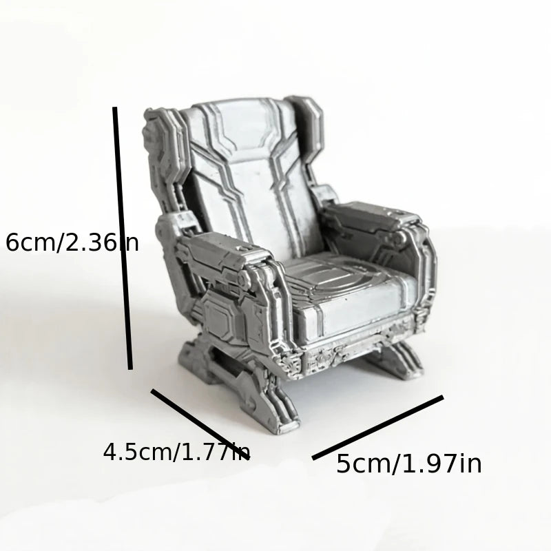 Futuristic Sci-Fi Chair Ornament Miniature Seat for Starship Dioramas Wargaming Action Figures DisplaysDIY Scene Decoration Gift Oasis Select Silver seat