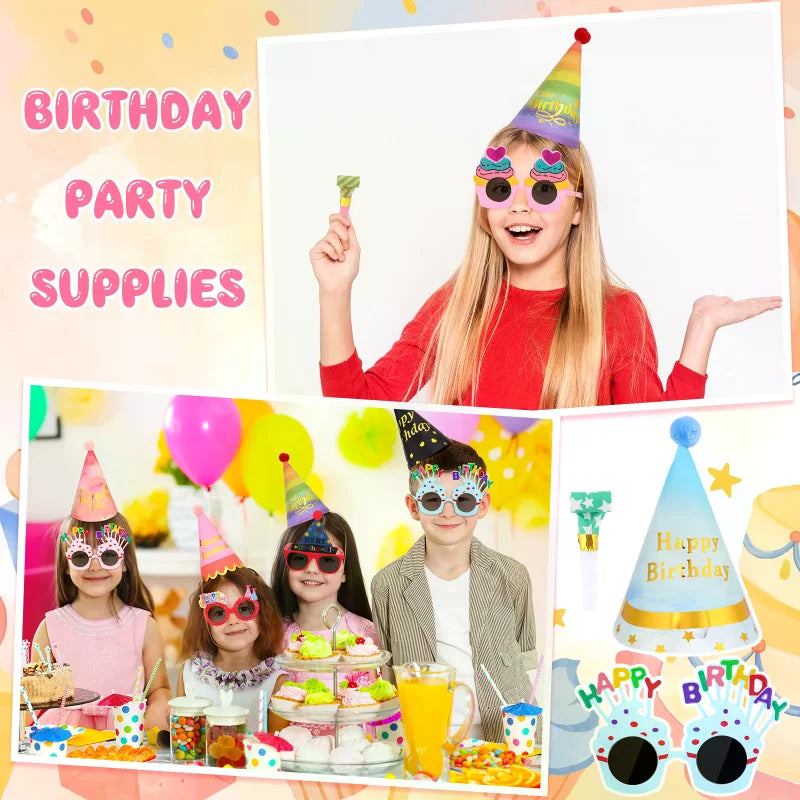 Birthday Party Glasses Funny Candle Sunflower Rainbow Sunglasses Happy Birthday Photo Booth Props Supplie Kids Favor Party Decor Oasis Select