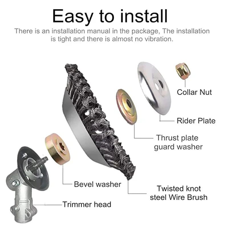 6/8 Inch Steel Wire Weed Brush Cutter Head – Universal Trimmer Wire Trimmer Head Oasis Select
