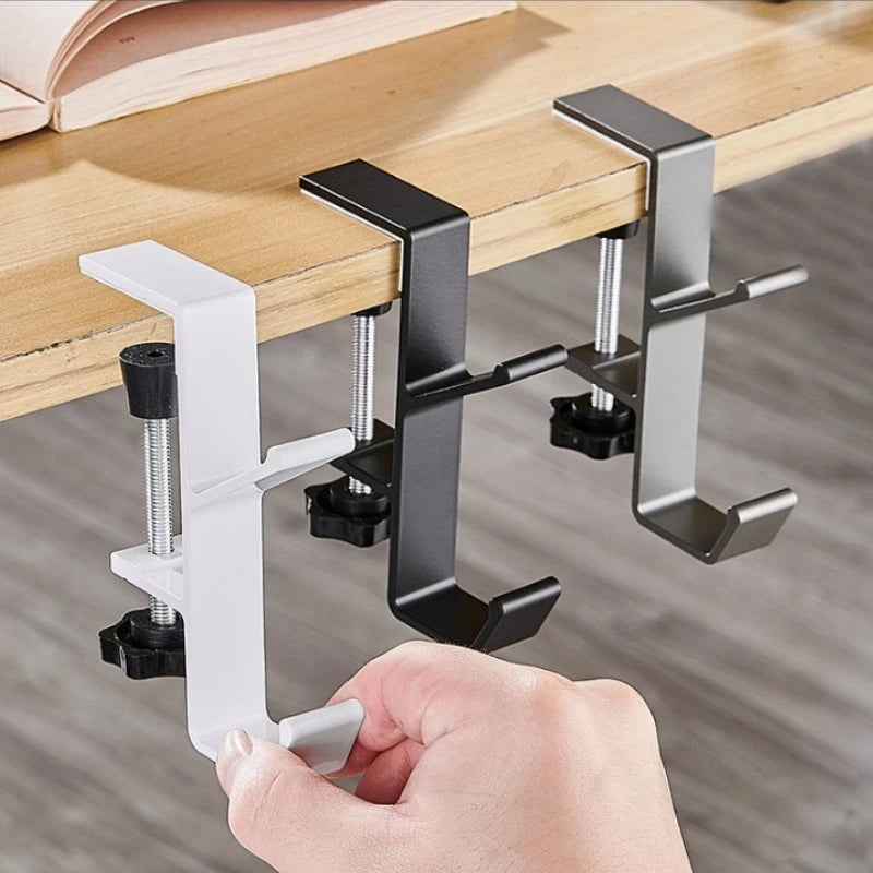 1pcs Metal Desk Clamp Bag Holder Adjustable Handbag Hanger Hook Portable Space Saving Backpack Organizer for Office Oasis Select