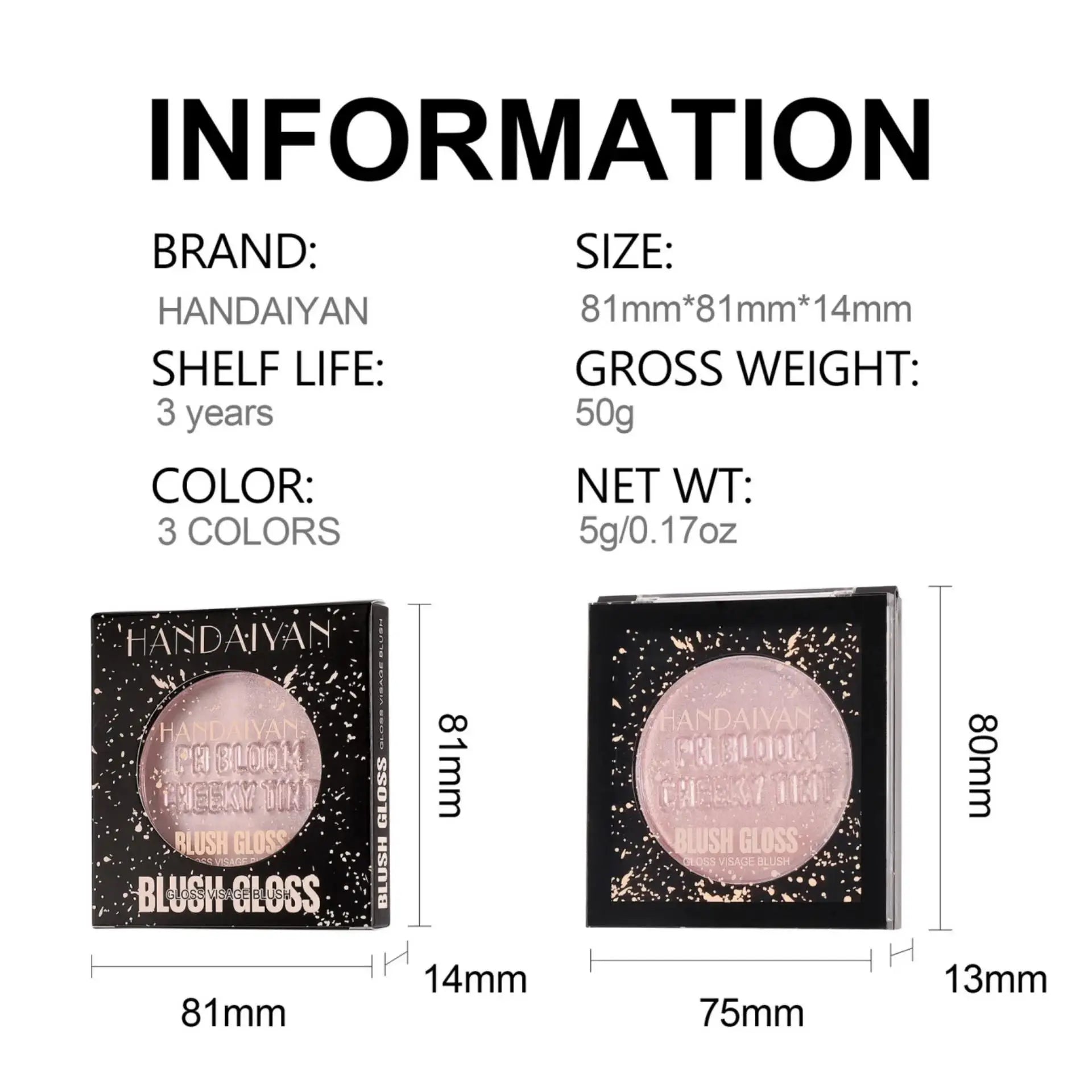 PH Bloom Multi Use Cheek Blush Tint Gradient Highlighter Gloss Natural Long Lasting Pink Powder Blusher Makeup Contour Oasis Select