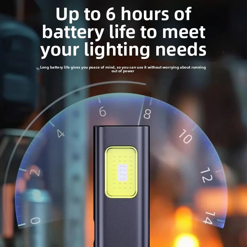 Emergency Portable Rechargeable Mini LED Keychain Flashlight 800LM Magnetic Pocket Torch Light for Work, Camping, Car Use Oasis Select