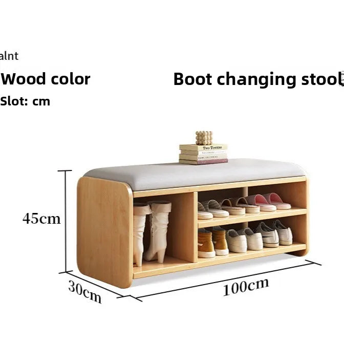 The shoe cabinet changing stool at home, the shoe rack, and the seat stool are integrated into the door. Long strip shoe stool Oasis Select Wood grain 100-C
