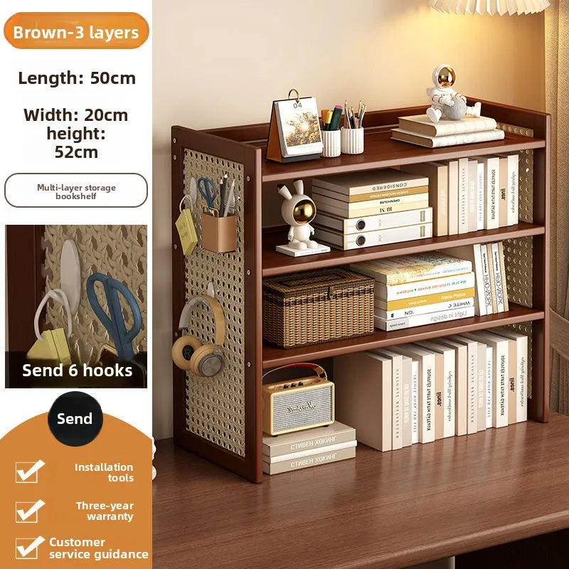 Shelf Bookshelf Table Multi-layer hole board Dormitory desk Book storage Shelf Finishing rack Multi-layer shelf Oasis Select Layer 3 50