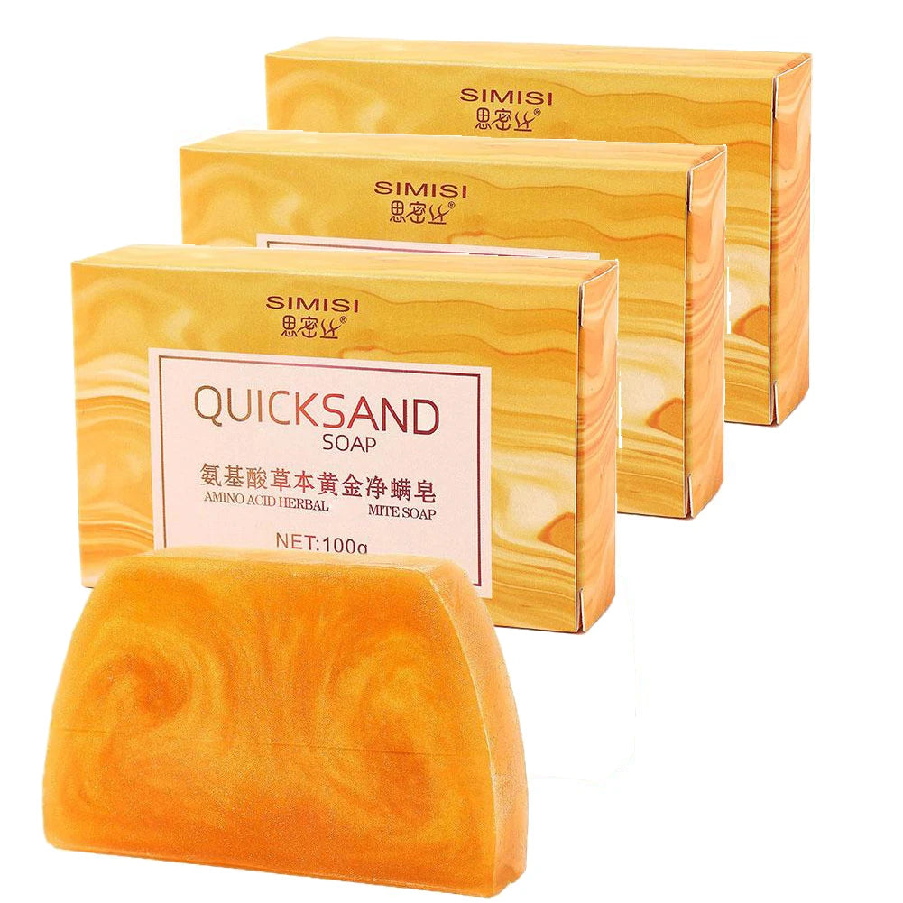 3/6PCS Gold Soap Handmade Essential Oil Soap Black Spots Remover Gentle Clean Shrink Pores Moisturizing Bath Body Face Bar Soap Oasis Select 100g X3