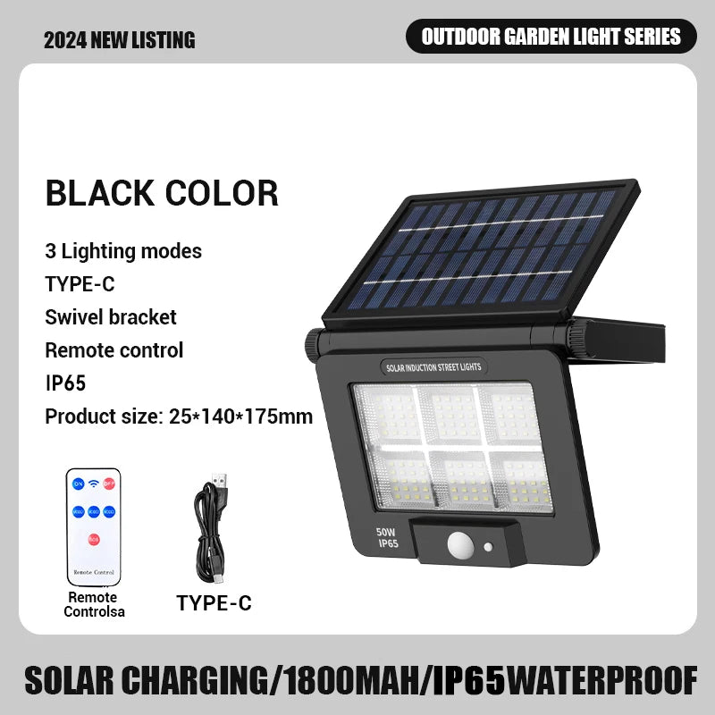 LED Solar Motion Sensor Wall Light 1/2 PCS Outdoor Solar Powered Lights For Yard Garden Fence Garage Waterproof Street Lamp Oasis Select 50W 1PC