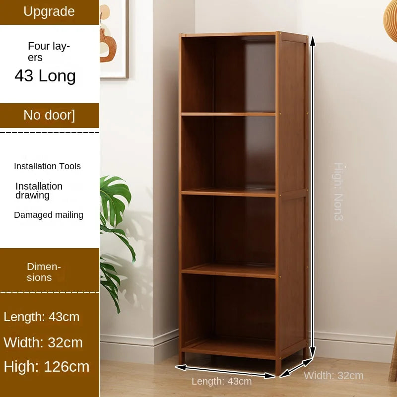 Bookcase Door Multi-layer Storage Rack Seam Cabinet Living Room
