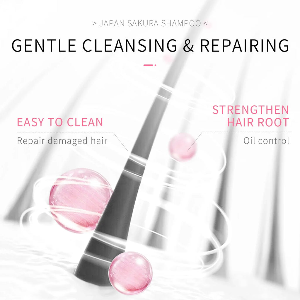LAIKOU Sakura Shampoo And Hair Conditioner Cherry Blossom Nourishing Repair Dry Hair Smooth Anti Frizz Moisturizing Hair Care Oasis Select