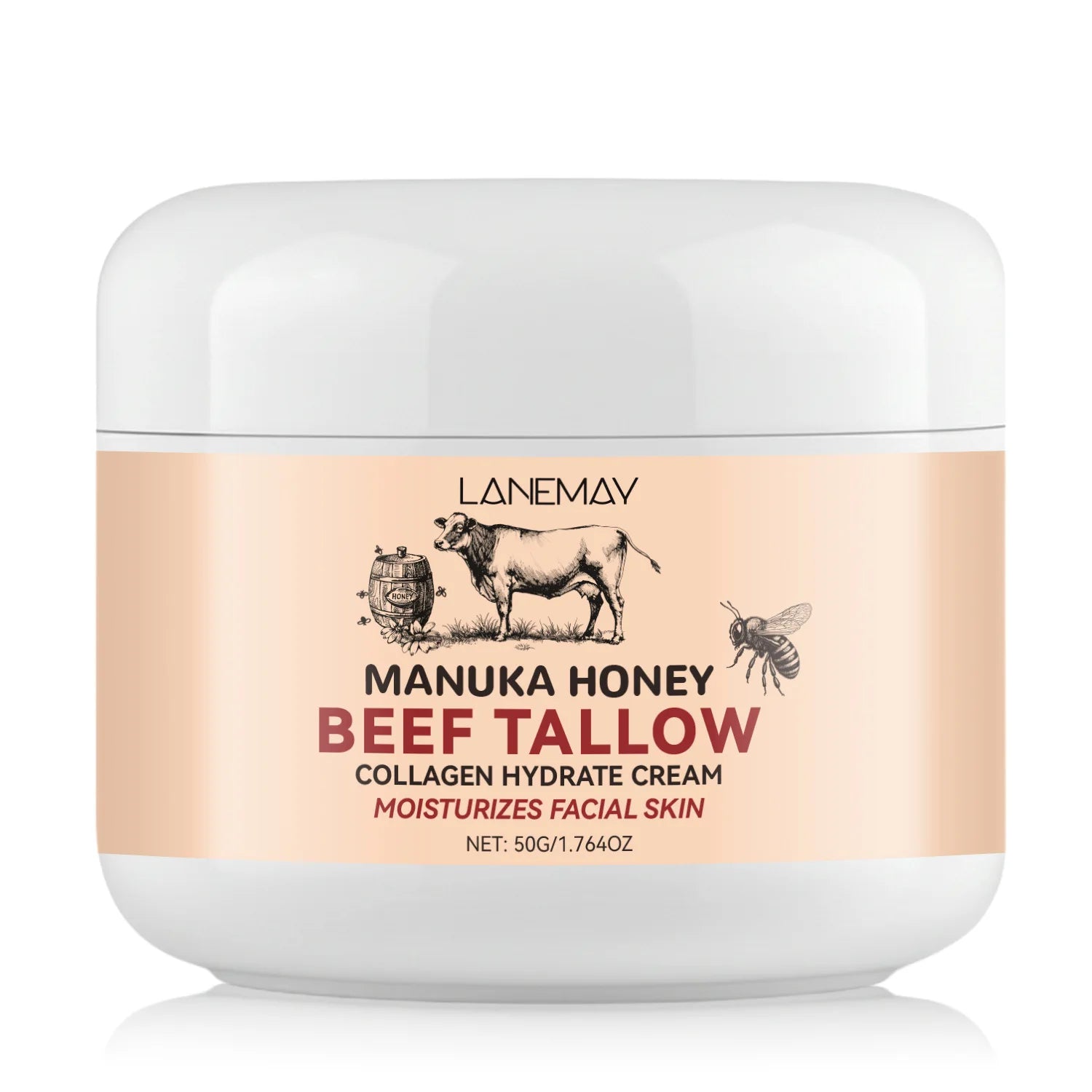 Manuka Honey Beef Tallow Collagen Cream 50g | Face Moisturizer