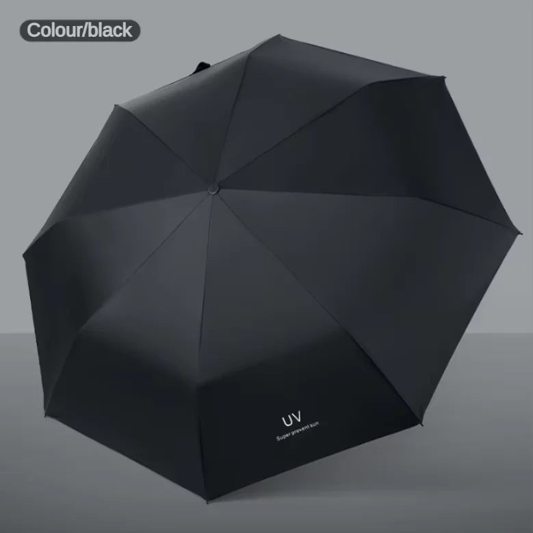 Magic Folding Umbrella with Rainwater Pattern Windproof and Sunshade Umbrella Outdoor Sports UV Protection Umbrella Oasis Select black