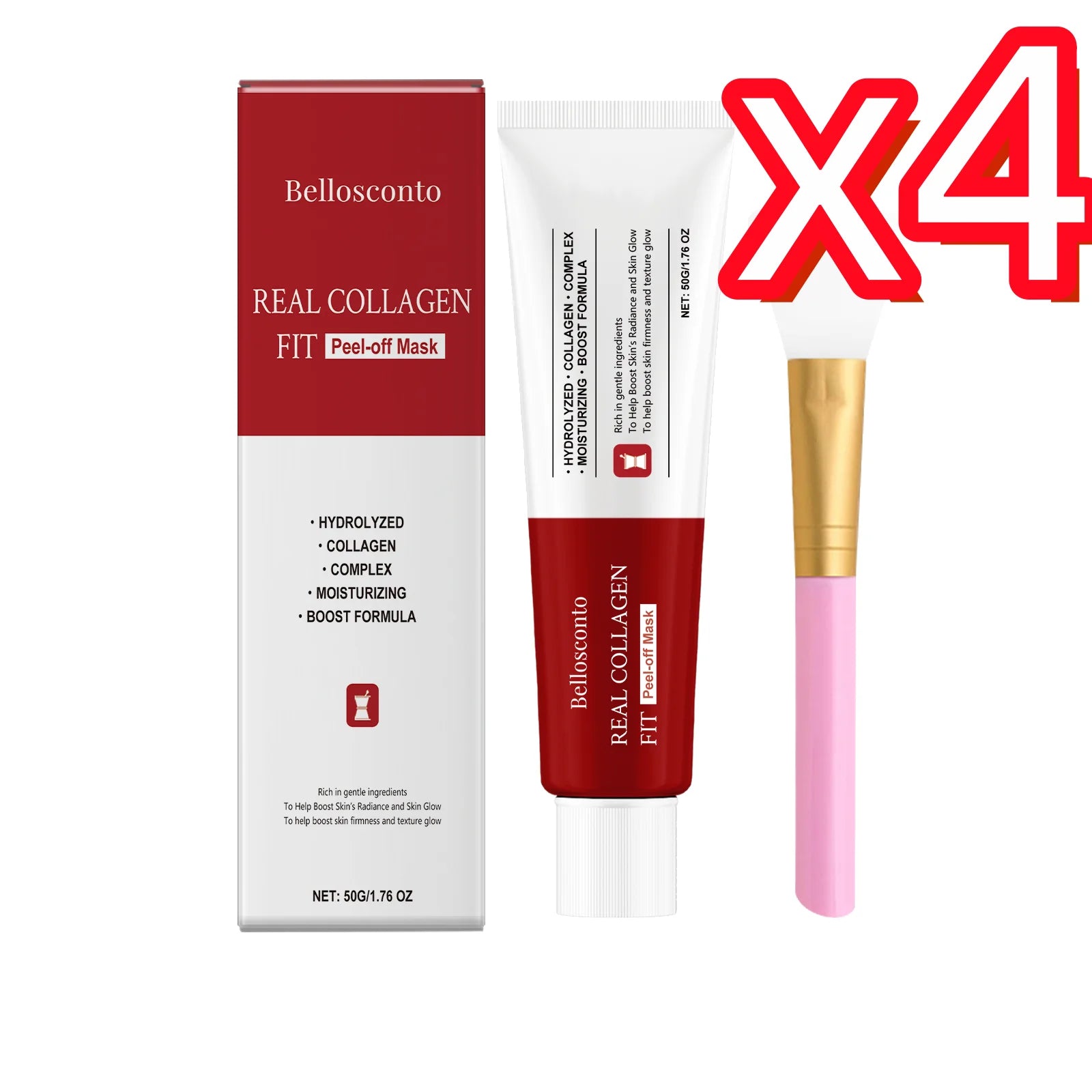 Collagen Peel Off Mask Clean Pores Exfoliating Remove Blackheads Reduce Oil Brighten Dull Skin Moisturize Smooth Skins Face Mask Oasis Select 1set Boxed x 4