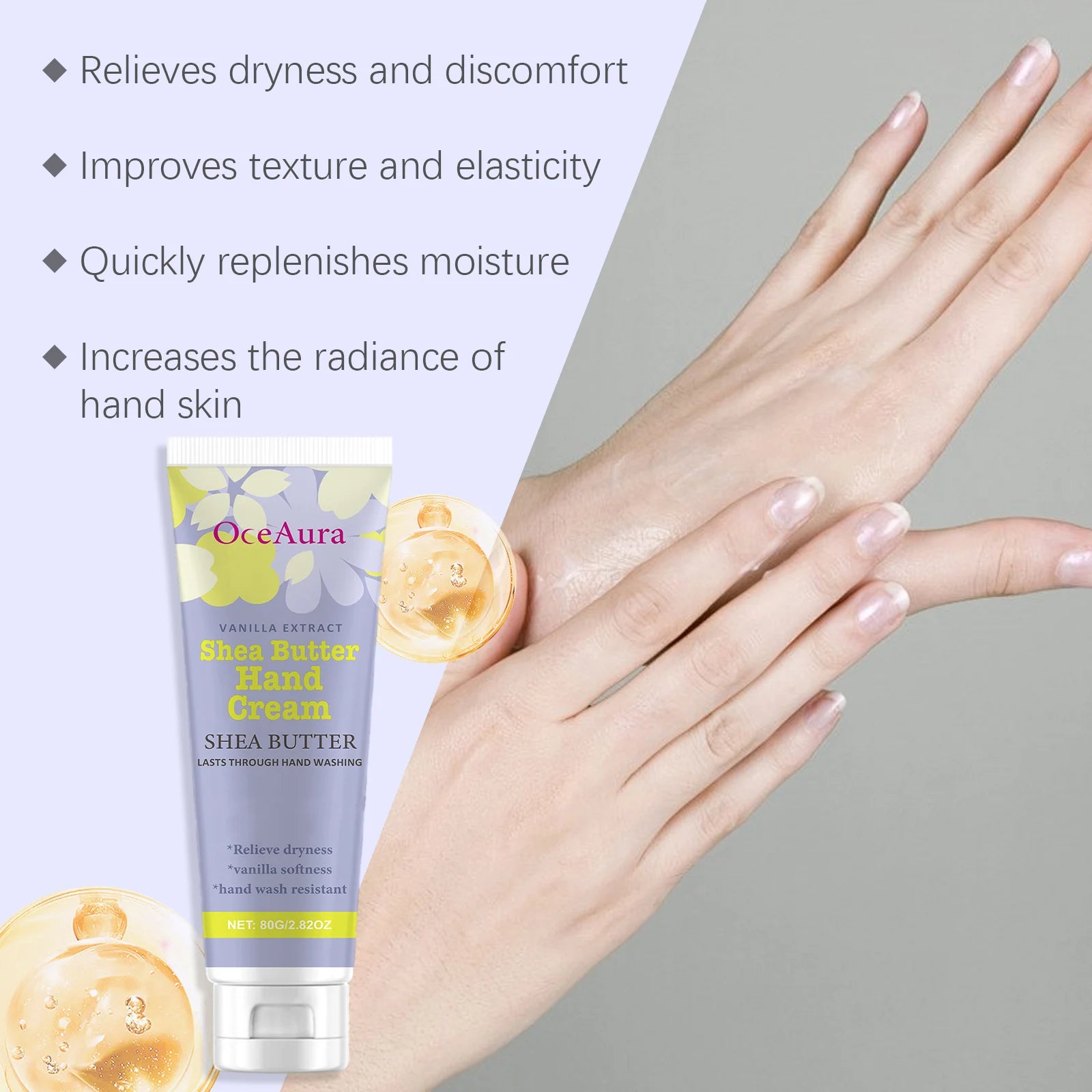 Shea Butter Hand Cream Nourishing Care Deep Hydration Anti Cracking Fast Absorbing Non-Greasy Winter Moisturizing Hand Cream Oasis Select