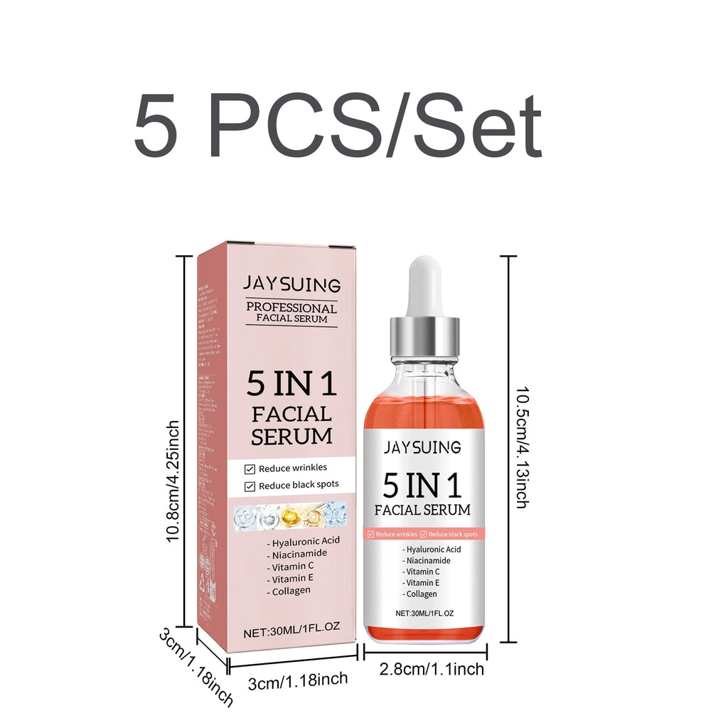 5-in-1 Facial Serum – Hyaluronic Acid, Niacinamide & Vitamin C Face Serum Oasis Select 5 PCS