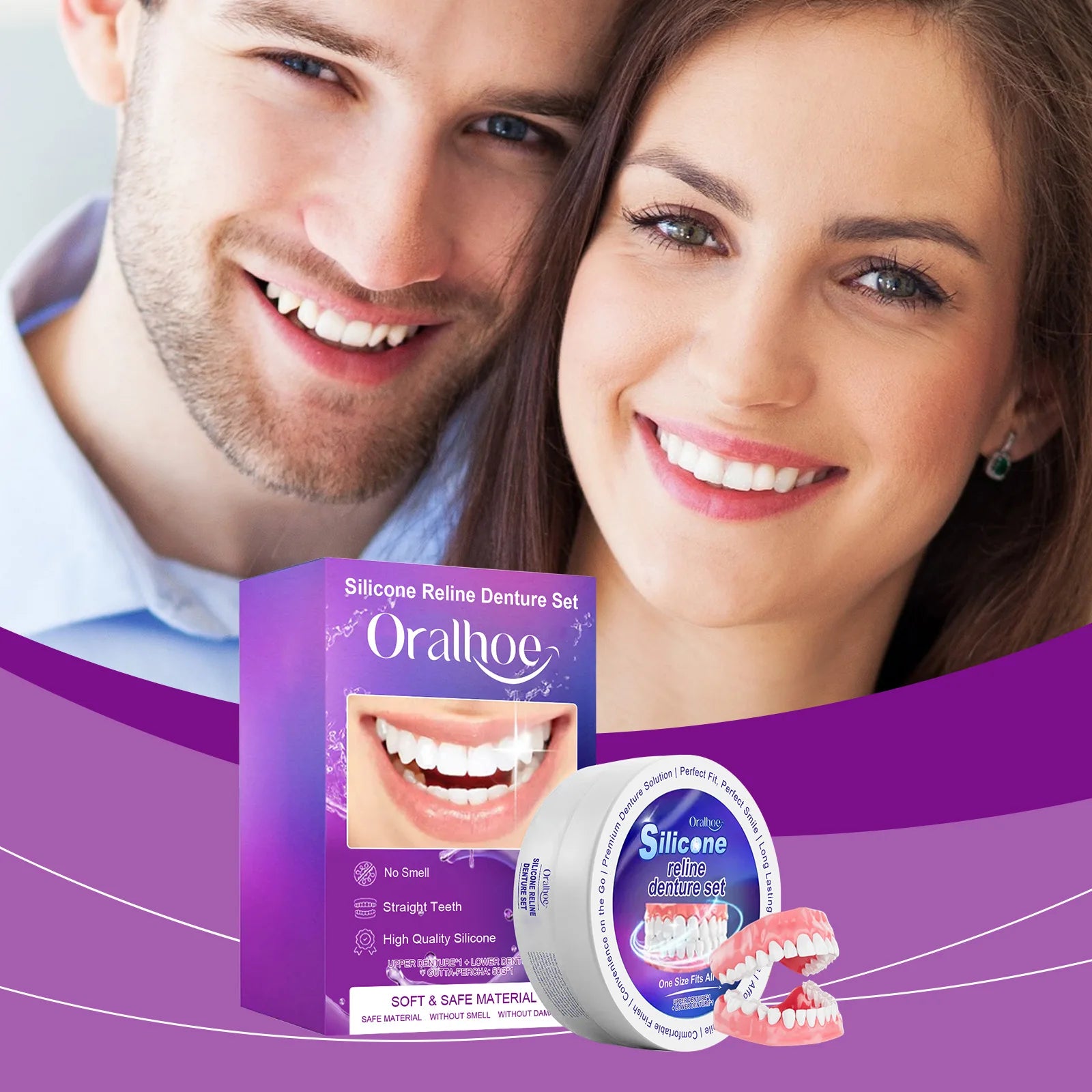Oralhoe Silicone Temporary Denture Set – Natural Smile Fix Temporary Denture Set Oasis Select