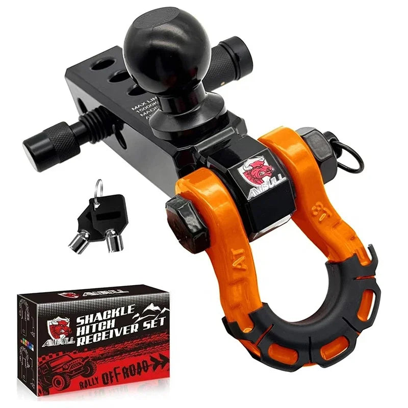 Three hole ball head trailer arm 2-inch base universal RV off-road rescue towing trailer black chrome ball head Oasis Select