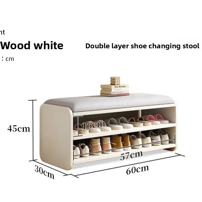 The shoe cabinet changing stool at home, the shoe rack, and the seat stool are integrated into the door. Long strip shoe stool Oasis Select White 60cm