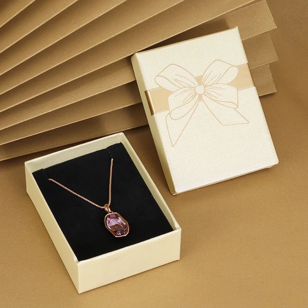 Fashion Bowknot Jewelry Box Multi Colors Ring Earrings Pendant Necklace Gift Jewelry Storage Display Paper Jewelry Packaging Box Oasis Select