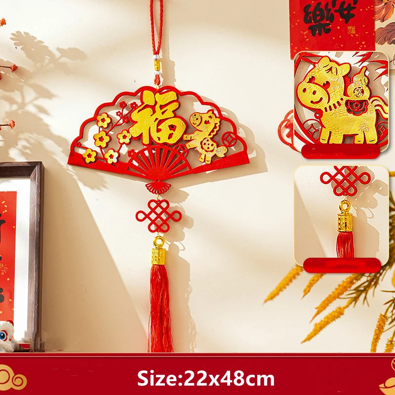 Horse Year Pendant Cotton Spring Festival Pendant New Year Atmosphere Decoration Decorative New Year Decoration Pendant For Home Oasis Select