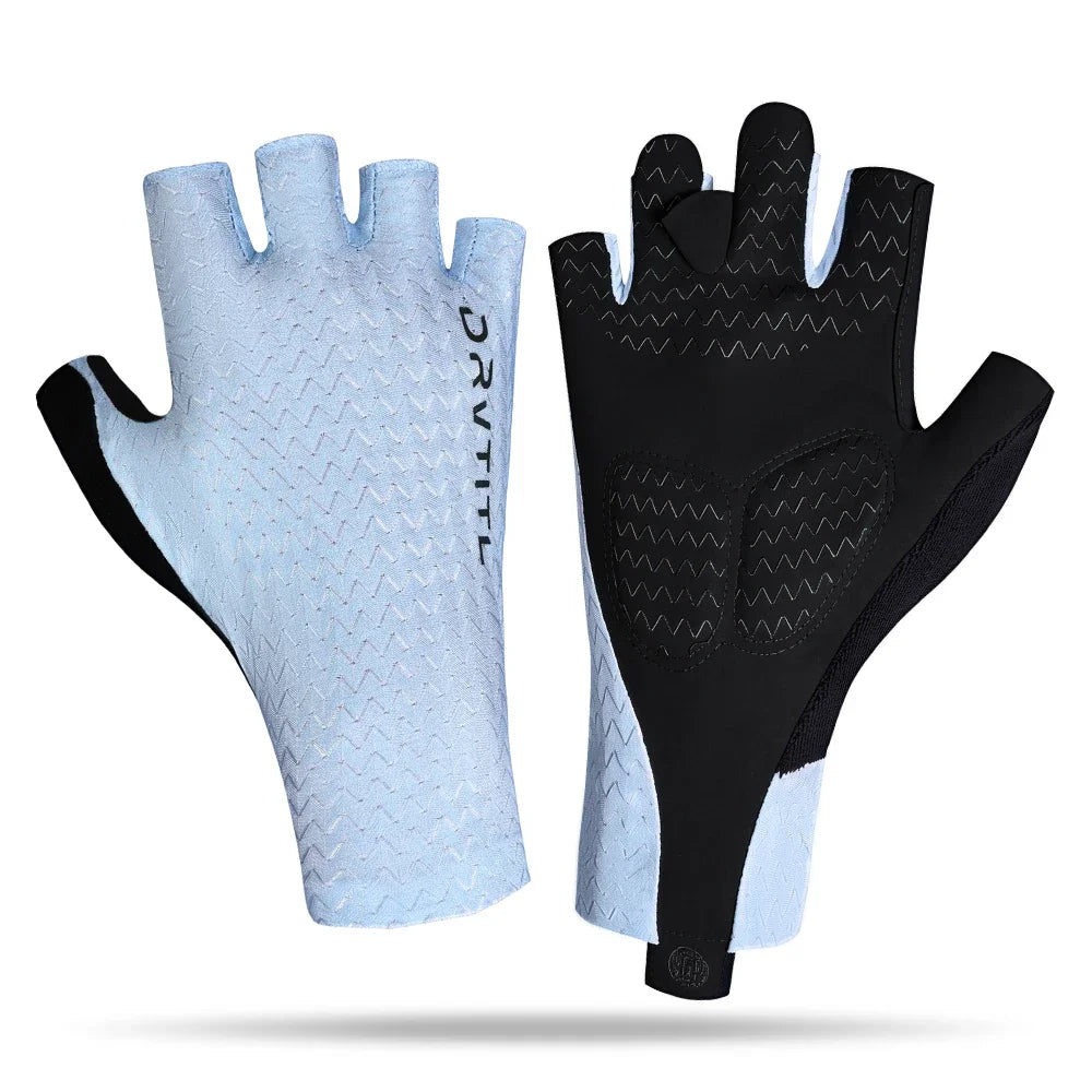 Men's Cycling Gloves Breathable Half Finger Bicycle Sports Gloves Anti-Slip Fitness Gloves Professional Summer Road Gloves Oasis Select Malachite Blue L