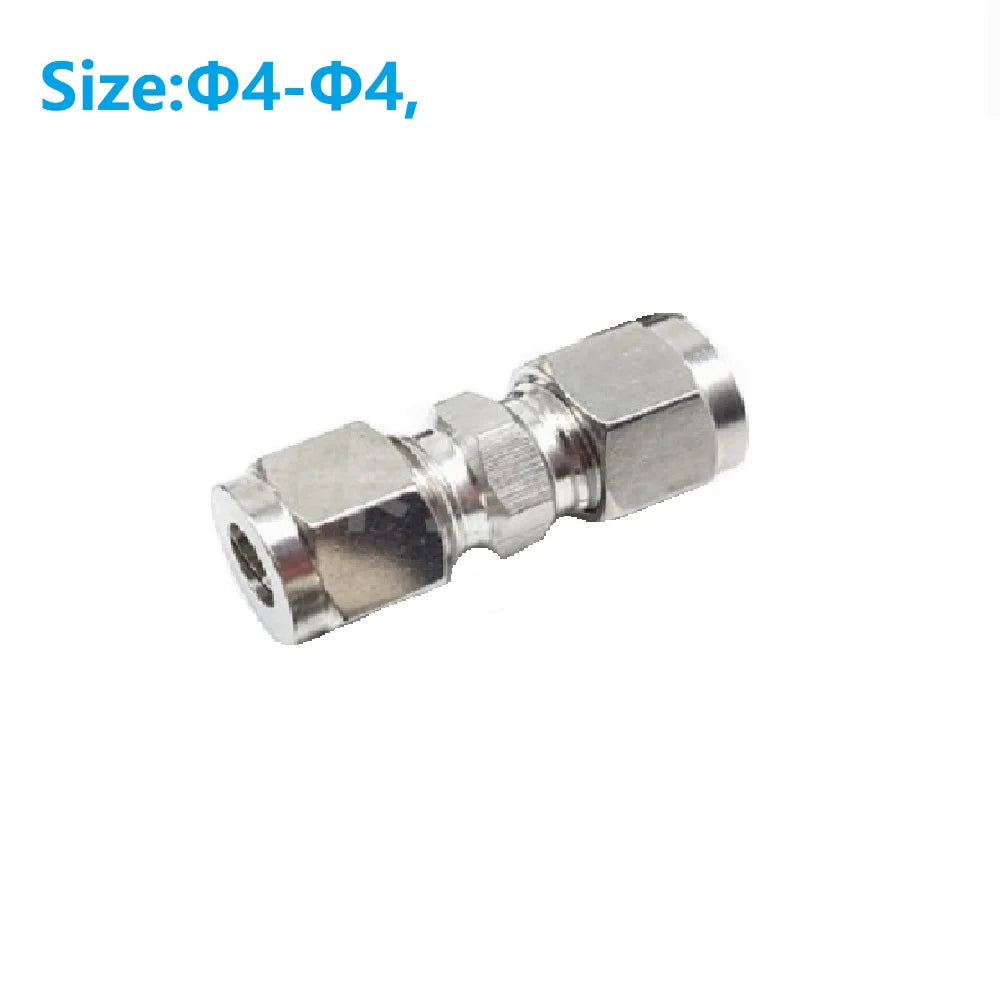 3/4/6/8/10/12mm Stainless Steel Compression Tube Fitting Straight Compression Fitting Coupler Double-Ferrule Adapter Oasis Select 4mm