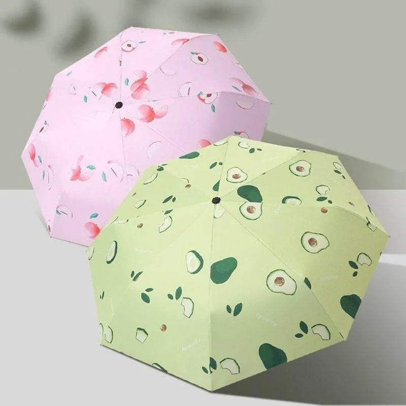 1pcs Fruit Umbrella Sturdy and Durable Manual Version Reinforced for Both Rain and Rain Small and Fresh Foldable and Portable Oasis Select
