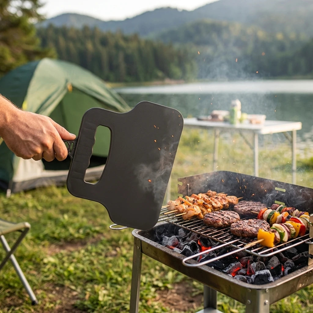 Outdoor Barbecue Fan for Convenient Cooking, a Plastic Fan That Aids in Grilling, Manual Fan for Outdoor Barbecues Oasis Select