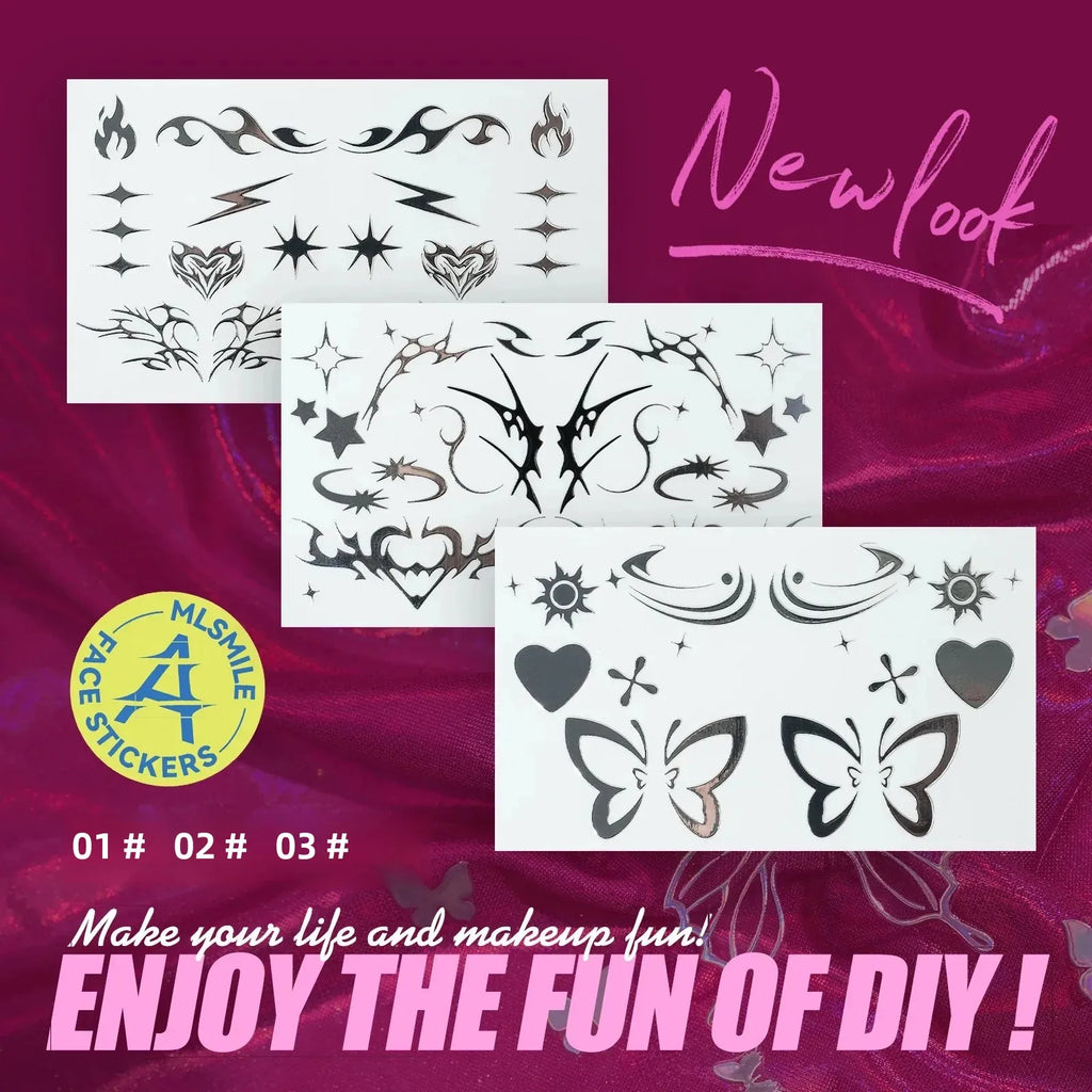MLSMILE 3D Laser Face Stickers – Eye Makeup Temporary Tattoos