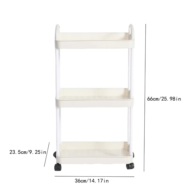 3/4-Tier Rolling Storage Cart with Lockable Wheels | Multi-Room Rolling Storage Cart Oasis Select