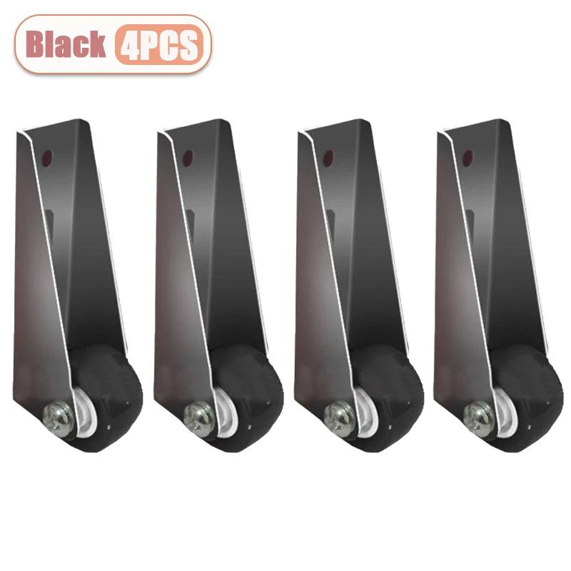 1-30PCS Heavy Duty Directional Pulley for Sliding Door Vertical Side Mount Track Support Anti Sag Wheel for Furniture Home Use Oasis Select Black-4PCS