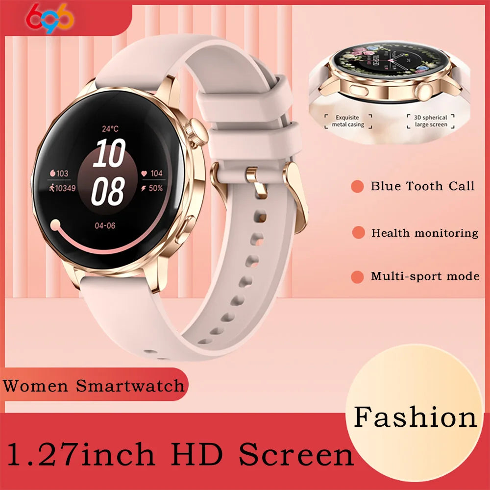 696 Fashion Smart Watch Women Blue Tooth Call Sports Fitness Bracelet Waterproof Music Heart Rate Sleep Lady Health Smartwatch Oasis Select