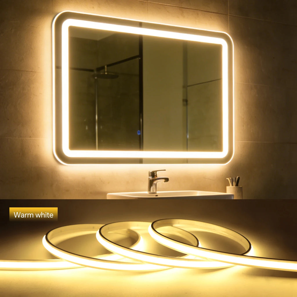 LED Dressing Mirror Backlight Lamp With 220V Swtich EU Plug 280LEDs/m 1-20m High Brightness Light Strip for Livingroom Wardrobe Oasis Select Warm White 2M 200-240V EU Plug