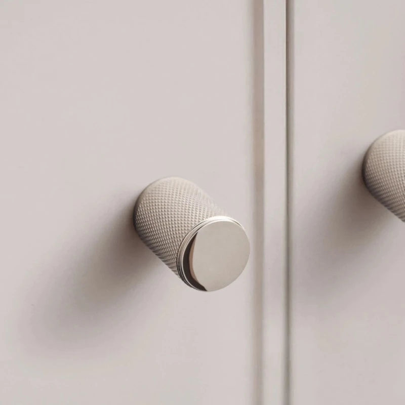 Titanium Silver Door Knob Non-slip Cabinet Handle Kitchen Knob Modern Knurled Furniture Handle Drawer Cupboard Drawer Knobs Oasis Select