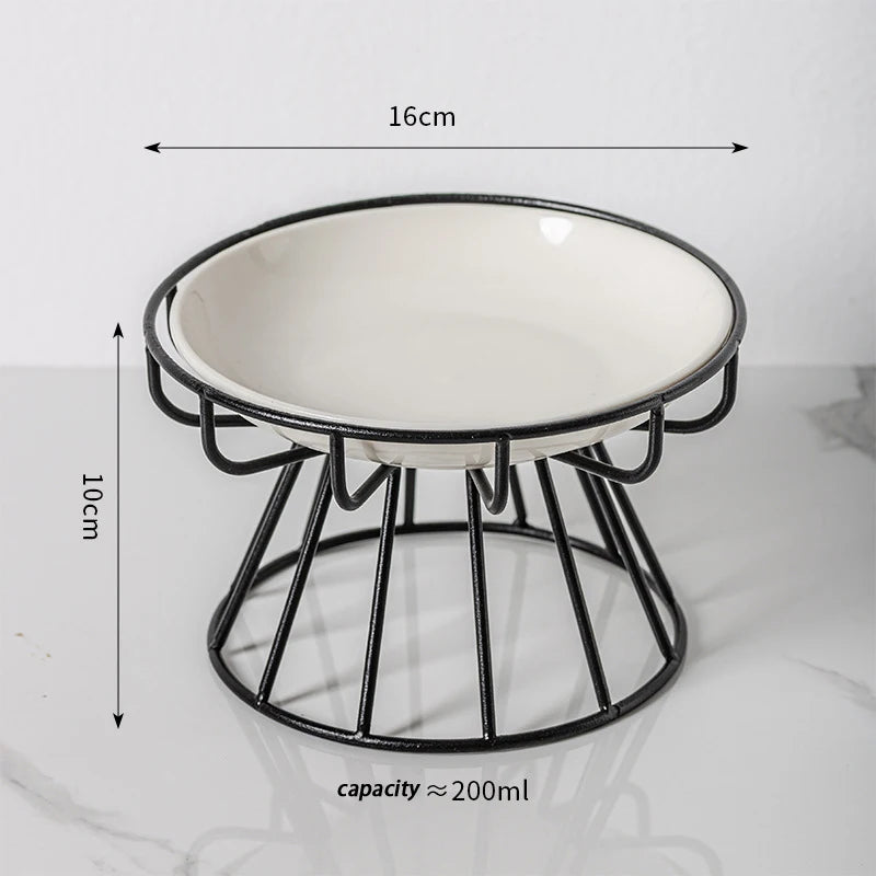 Ceramic Raised Pet Bowl Food Water Treats For Cats &amp Doggie Cat Stand Bowl Dogs Supplies Outdoor Feeding Drinking Accessories Oasis Select A2