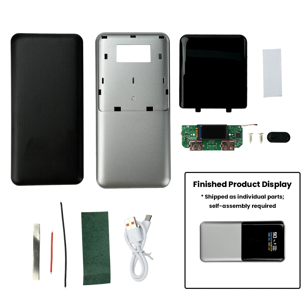 22.5W Fast Charging Power Bank Motherboard with TFT Color Digital Display for Ternary Lithium Battery PD QC Quick Charge Module Oasis Select module with case