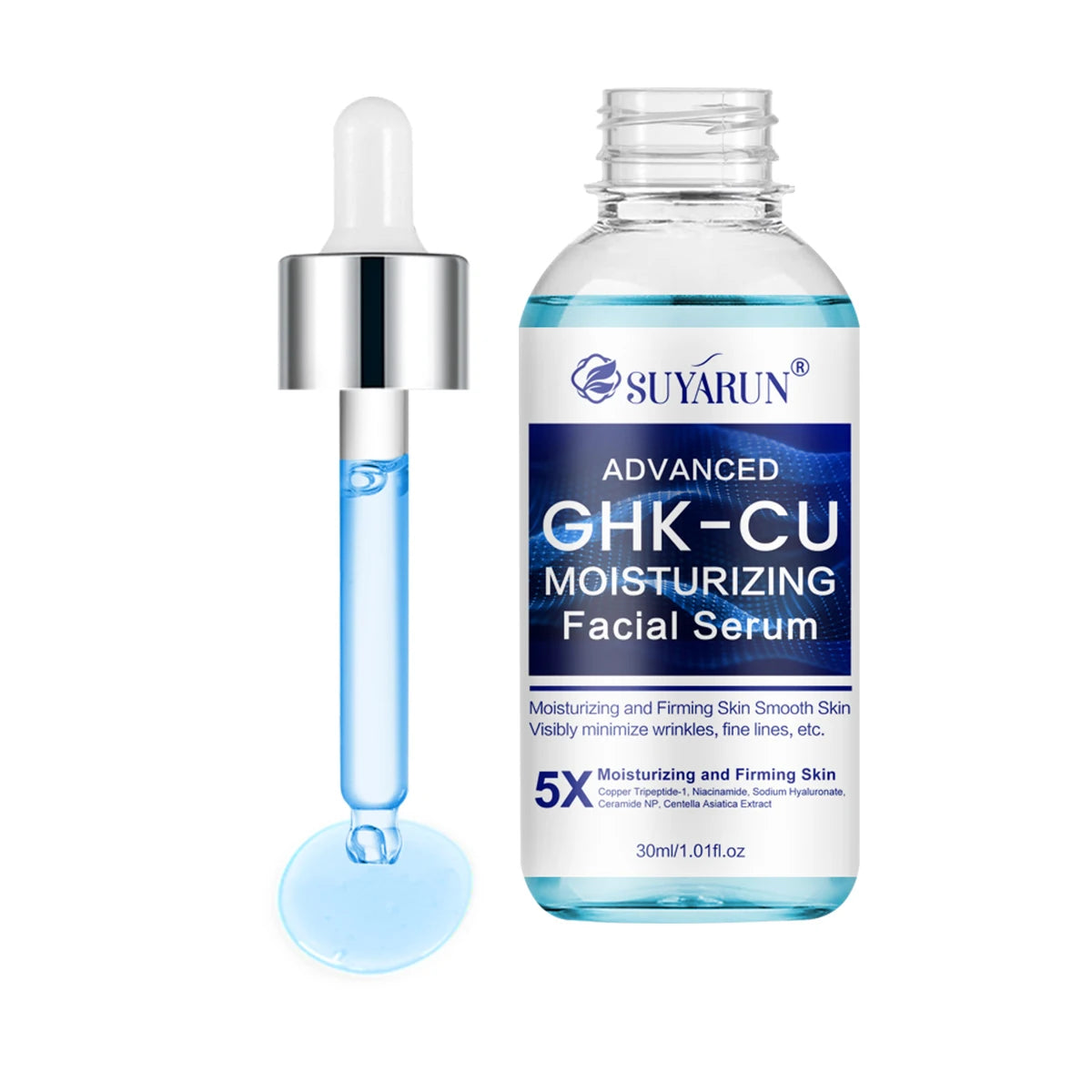 SUYARUN GHK-CU serum - Anti-aging facial moisturizer, firming and moisturizing for all skin types, suitable for men and women. Oasis Select 30ml