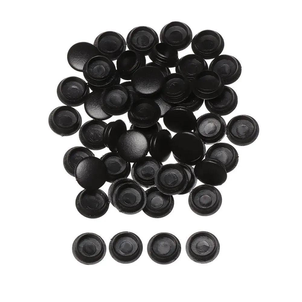 50Pcs Practical Exterior Hole Ornament Hardware Screw Decor Furniture Hole Covers Protective Cap Dust Plug Stopper Oasis Select 12mm-black