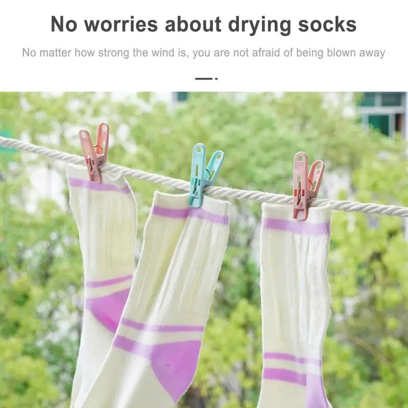 30PCS Clothesline Clips Windproof Household Laundry Pins Clips with Basket Small Clothes Pegs for Socks Underwear Towels Clips Oasis Select